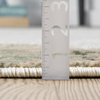 Abani Beige with Green Border Washable Area Rug – 5' x 8' – Classic Textured - Image 8