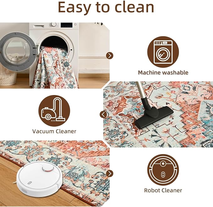 YJ.GWL Area Rugs for Living Room 4x6 Machine Washable Rugs for Bedroom - Image 9