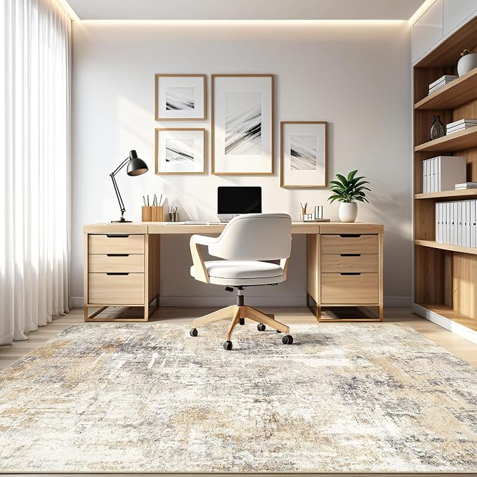 10x14 Area Rugs Living Room: Washable Large Abstract Modern Soft Rug Stain - Image 8