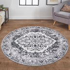 KOZYFLY Round Rug 5 Ft Rugs for Entryway Washable Circle Entrance Rug Non Slip by KOZYFLY