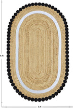 Oval Jute Runner 2x16 Flatweave Kilim Runner Hand Braided Jute Thick 0.27" - Image 3
