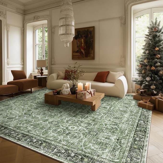8x10 Washable Area Rugs Ultral Soft Non-Slip Stain Resistant Vintage Boho Large - Image 6