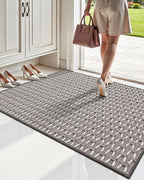 LUMI Handwoven Indoor Door Mat 24"x71", Non-Slip Low Profile Checkered Inside - Image 9