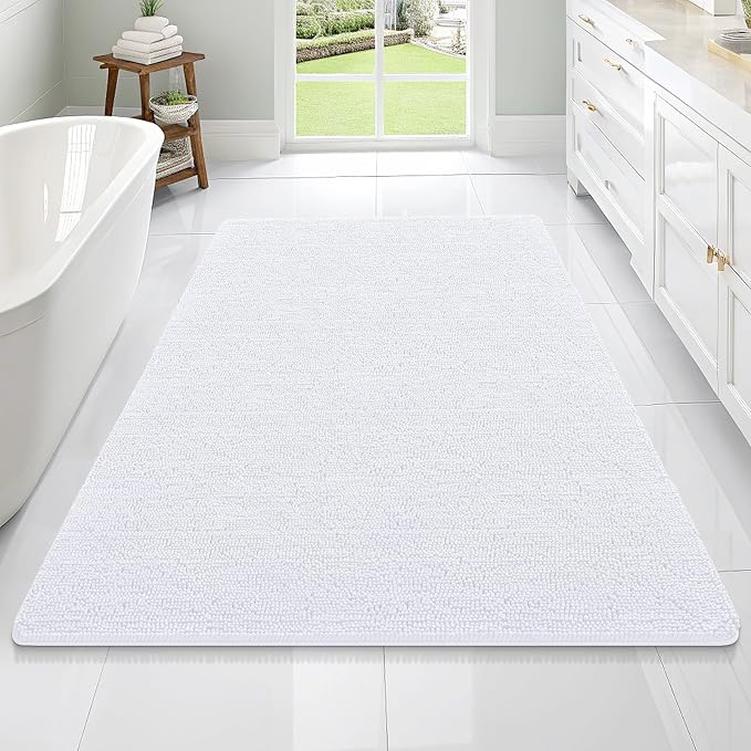 OLANLY Bathroom Rugs 70x46, Extra Soft Absorbent Chenille Bath Rugs, Rubber by OLANLY