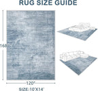 Area Rugs 10x14 Living Room: Washable Rug Modern Abstract Large Rugs Soft Non - Image 2