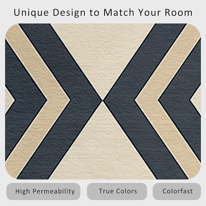 Modern Geometric Rug, Washable 6x8 Rug - Image 6
