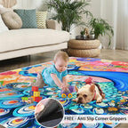 Peacock Area Rug 5x7-5x7 Rug, Boho Floral Rugs - Image 5