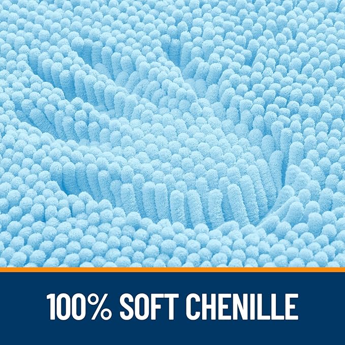 OLANLY Bathroom Rugs 70x46, Extra Soft Absorbent Chenille Bath Rugs, Rubber - Image 3