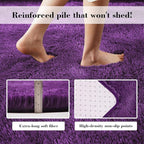Purple Fluffy Rug Shaggy Area Rug, 5x8 Area Rugs - Image 6