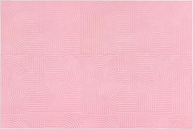Pauwer 6x9 Washable Area Rugs for Living Room Modern Pink Solid Color Soft - Image 9
