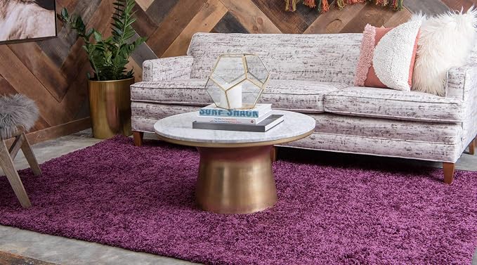 Unique Loom Solid Shag Collection Area Rug - Image 2