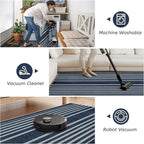 Beeiva Striped Blue Runners for Hallways, 2.5x8 Washable Bathroom Runner - Image 4