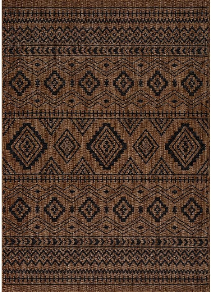Beverly Rug Waikiki Boho Indoor Outdoor Rug 6x9, Washable Outside Carpet - Image 3