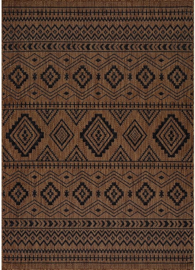 Beverly Rug Waikiki Boho Indoor Outdoor Rug 8x10, Washable Outside Carpet - Image 3
