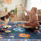 Floral 3x5 Area Rug Machine Washable Soft Print Boho Carpet Non Slip Doormat - Image 9