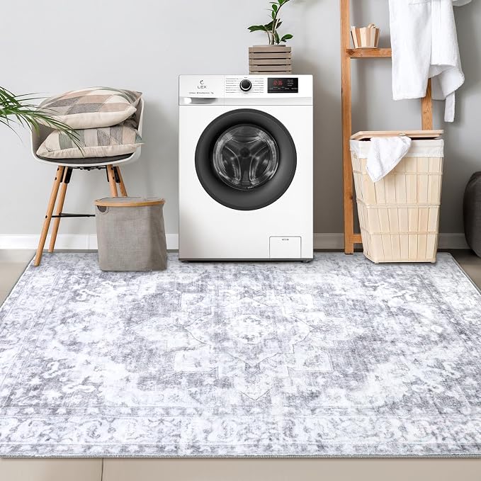 COMSLE 4x6 Rugs for Living Room Washable Area Rugs for Bedroom Faux Wool - Image 8