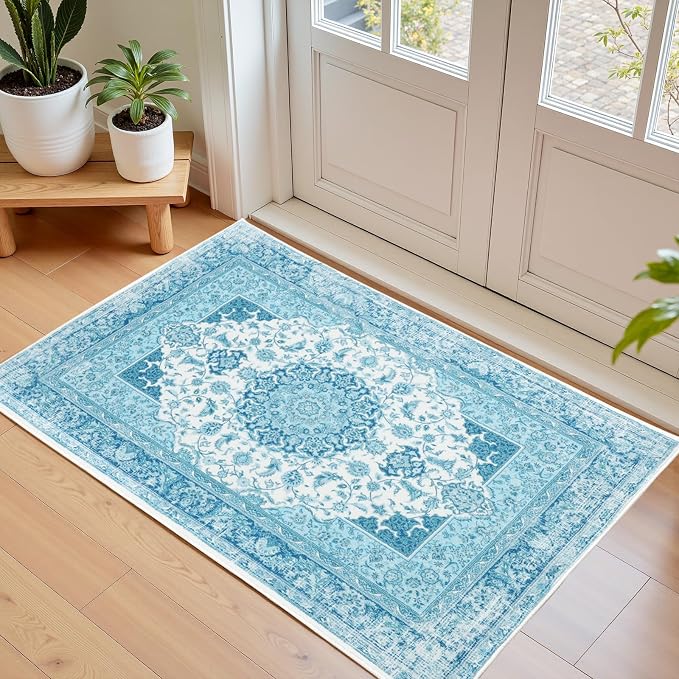 2x3 Small Area Rug for Entryway, Soft Washable Rugs by Macgace