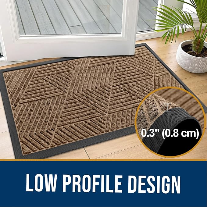 Kitinjoy Front Door Mat Outside Entrance, Sturdy Natural Dirt Trapper, Heavy - Image 5