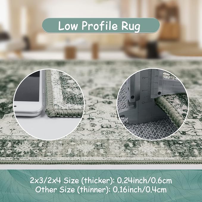 Moynesa Ultra-Thin Washable Runner Rug 2x7 - Image 6