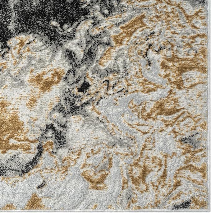 LUXE WEAVERS Marble Swirl Abstract Area Rug, Smoke 5x7 - Image 5