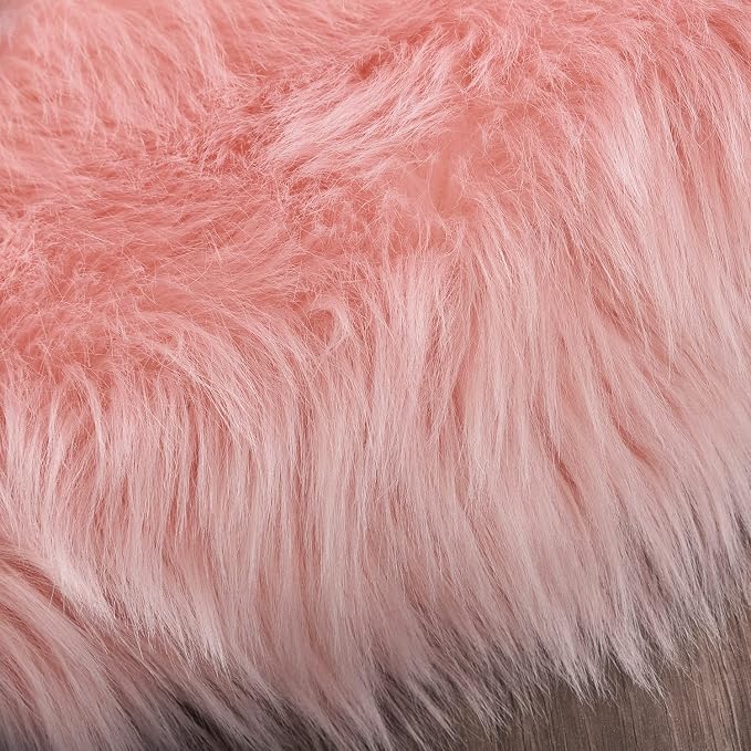 Latepis Pink Rugs for Living Room Area Rug 6x9 Faux Sheepskin Fur Rug for - Image 6