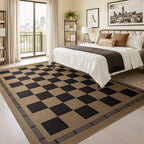 Checkered Jute Rugs, 6x9 Large Washable Outdoor Patio Rug, Living Room Bedroom - Image 3