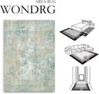 5x7 Washable Area Rug Teal Beige Abstract Living Room Bedroom Carpet Neutral - Image 2