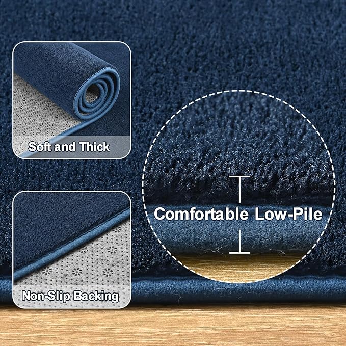 Amearea Large Modern Area Rugs for Bedroom Living Room, 6x9 Feet Navy Blue - Image 5