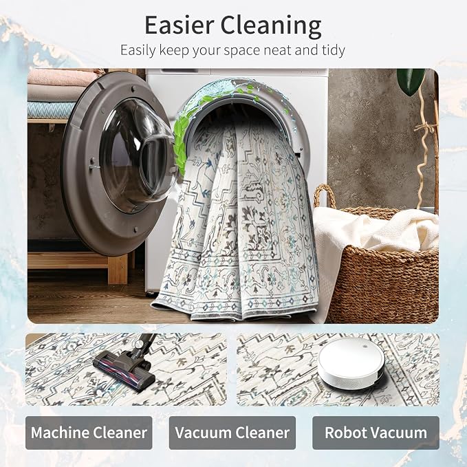 Enkor Runner Rugs for Hallway, 2x10 Washable Soft Non Slip Floor Rugs for - Image 4
