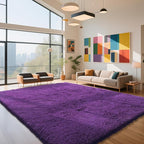Purple Fluffy Rug Shaggy Area Rug, 8x10 Area Rugs by Yongyangjuxi