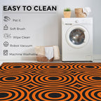 5x7 Geometric Circle Rugs for Bedroom Decor, Washable Retro 60s 70s Geometry - Image 6