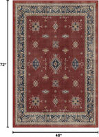 RUGGABLE Washable Vintage Area Rug – Verena Amber Red 4x6, Stain-Resistant - Image 3
