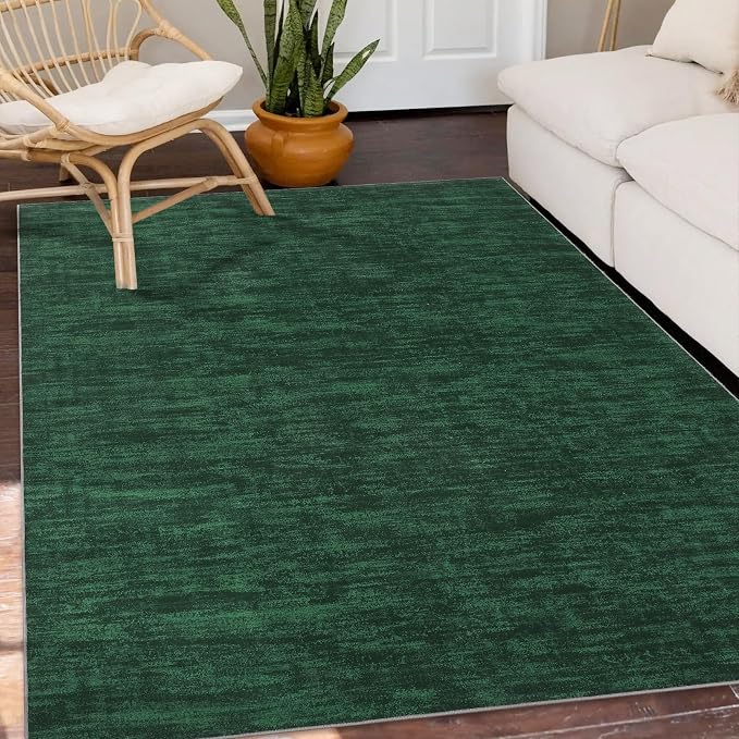 RUGSREAL 3x5 Bedroom Area Rug Christmas Green Rug Xmas Solid Color Area Rugs - Image 7