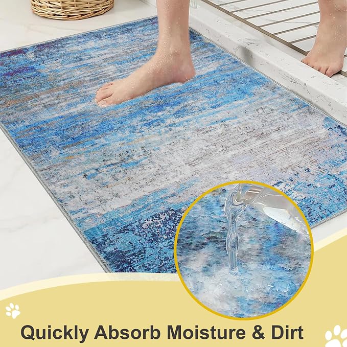 COMSLE Door Mat Soft Absorbent Indoor Front Entryway Rug Machine Washable - Image 5