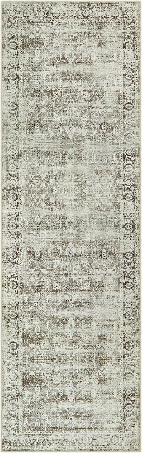 Morebes Vintage Long Bathroom Runner Rug, Washable Entryway Rugs Indoor Non Slip - Image 8