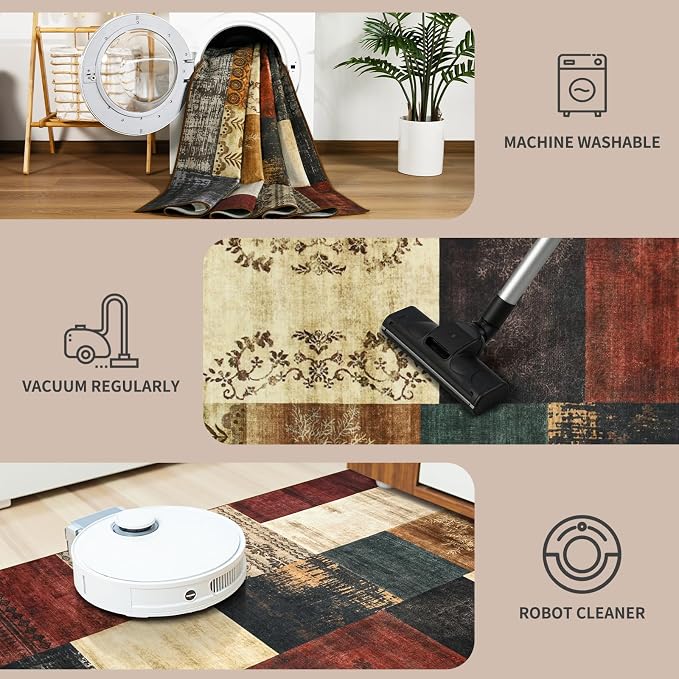 DweIke Large Modern Washable Area Rugs 8x10, Living Room Rug Non-Slip and - Image 6