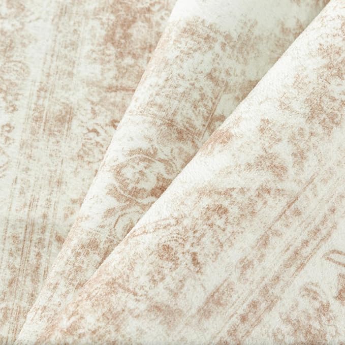 Runner Rug 2x10 Cream Hallway Washable Beige Carpet Non Slip Vintage Medallion - Image 8