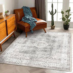Area Rug 5'x7' Washable Rug Vintage Traditional Floor Cover Thin Retro Kitchen - Image 2