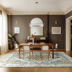 Area Rugs 6'x9' Washable Non-Slip, Floral Vintage Distress Print Pattern - Image 6