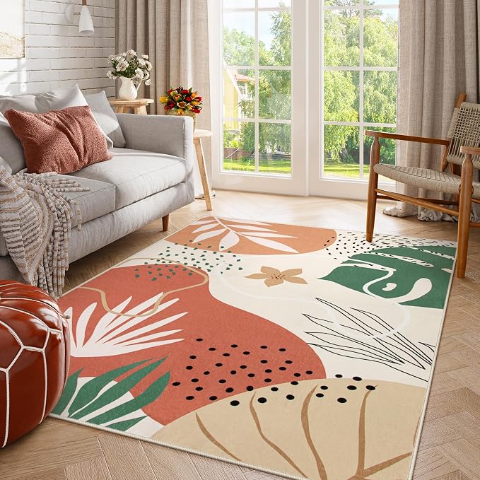 Lahome 5x7 Area Rug for Living Room, Washable Rugs 5x7 for Bedroom Soft Kids - Image 3