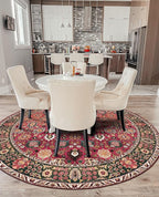 vivorug Round Rug 4ft Vintage Round Area Rug Non-Slip Indoor Carpet - Image 4