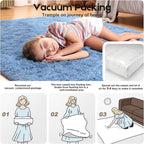 Blue 8x10 Area Rugs for Living Room Bedroom, Fluffy Large Rug Soft Shag - Image 5