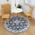 VK VK·LIVING Round Washable Rug 5'Ft Vintage Machine Washable Area Rugs - Image 7
