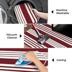KOZYFLY Striped Outdoor Rug 4x6 Ft Red and White Christmas Front Door Rug Woven - Image 6