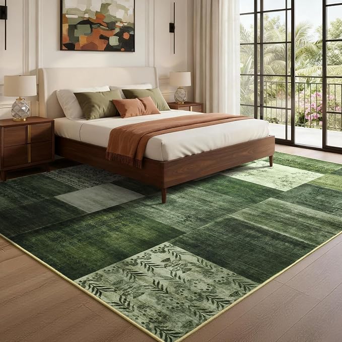 DweIke Washable Area Rugs for Living Room, 6x9 Large Bedroom Rugs, Geometric - Image 5