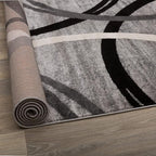 Rugshop Wavy Circles Design Area Rug, Fade-Resistant Carpet - Image 4