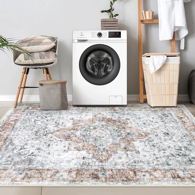 COMSLE 4x6 Rugs for Living Room Washable Area Rugs for Bedroom Faux Wool - Image 8