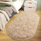 Soft Fluffy Area Rug for Bedroom, Fuzzy Shaggy Oval Throw Rugs for Bedside by WISHTREE
