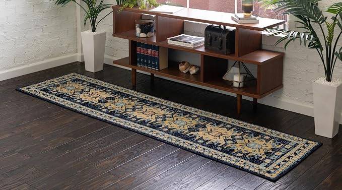 Unique Loom Taftan Collection Border Geometric Tribal Inspired Design Area Rug - Image 4