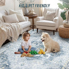 9x12 Area Rugs Washable Rugs for Living Room, Large Vintage Boho Rug Non-Slip - Image 5